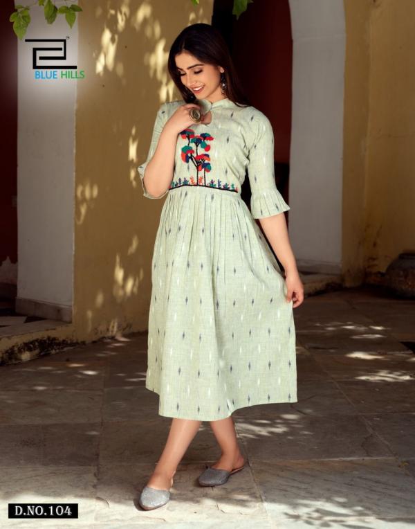 Blue Hills Sugar Rayon Beautiful Thread Work Kurti